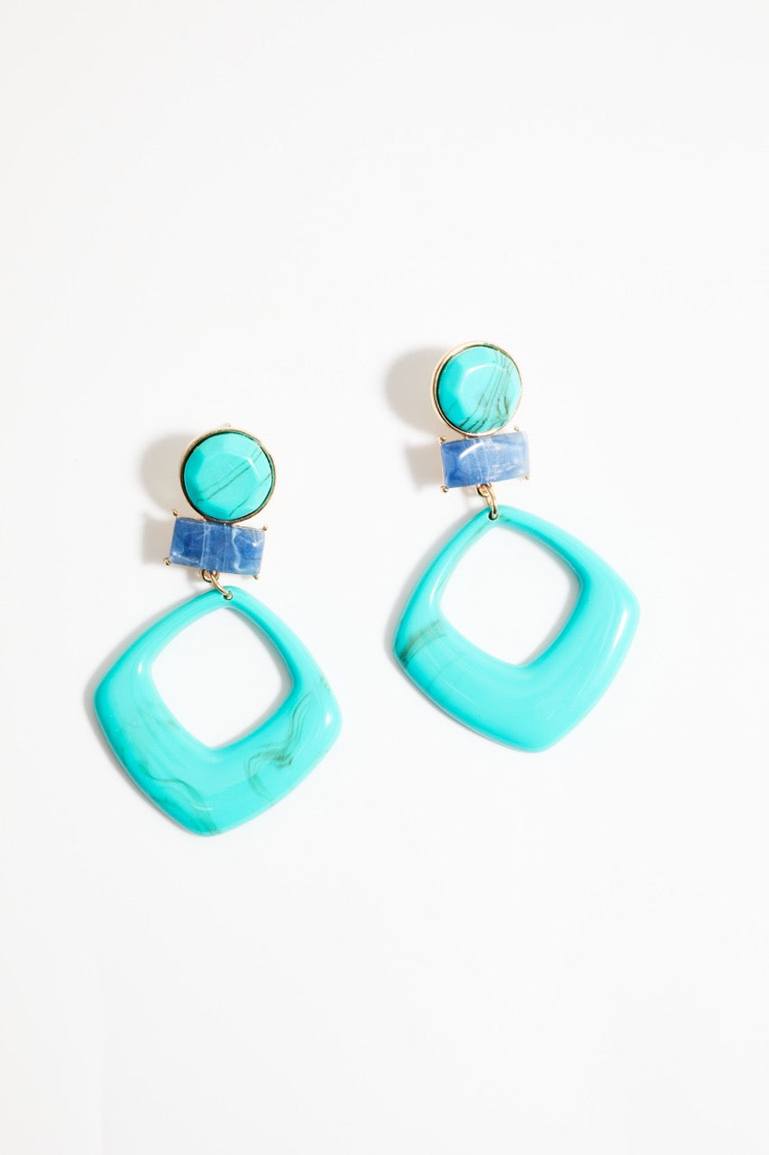 Turquoise & Blue Party Drop Earrings