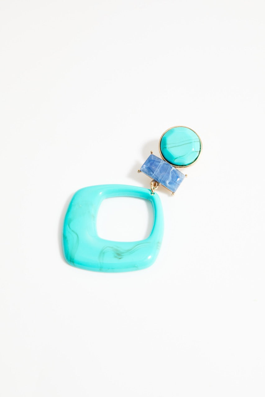 Turquoise & Blue Party Drop Earrings