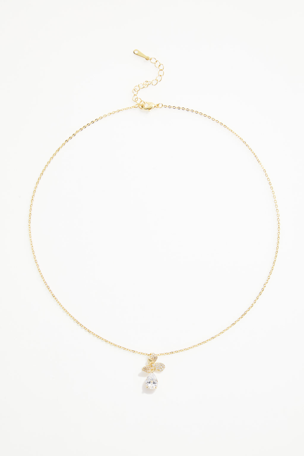 Gold-Plated CZ Necklace & Earrings Set for Women