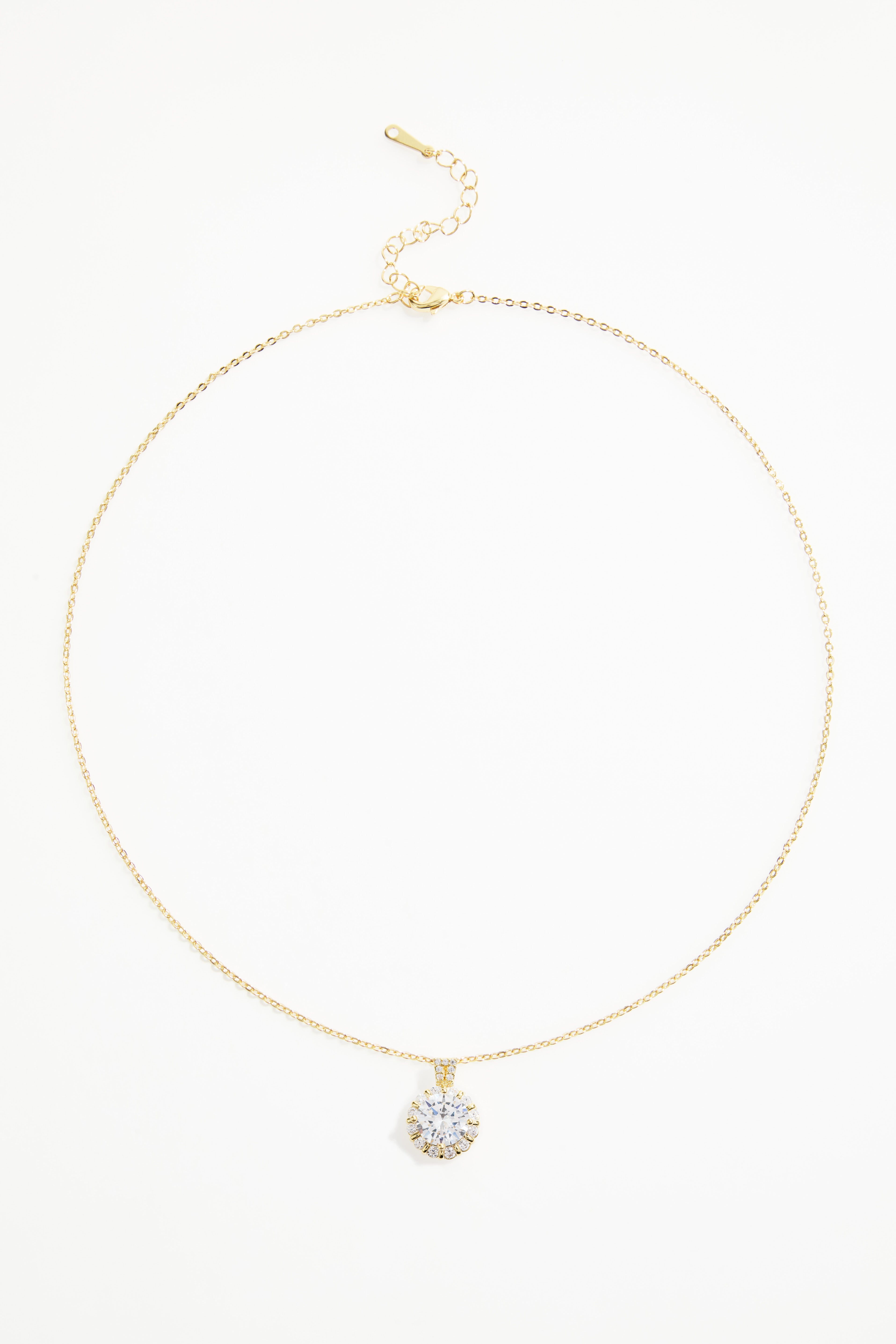 Gold-Plated Crystal Floating Necklace and matching stud earrings set for Women