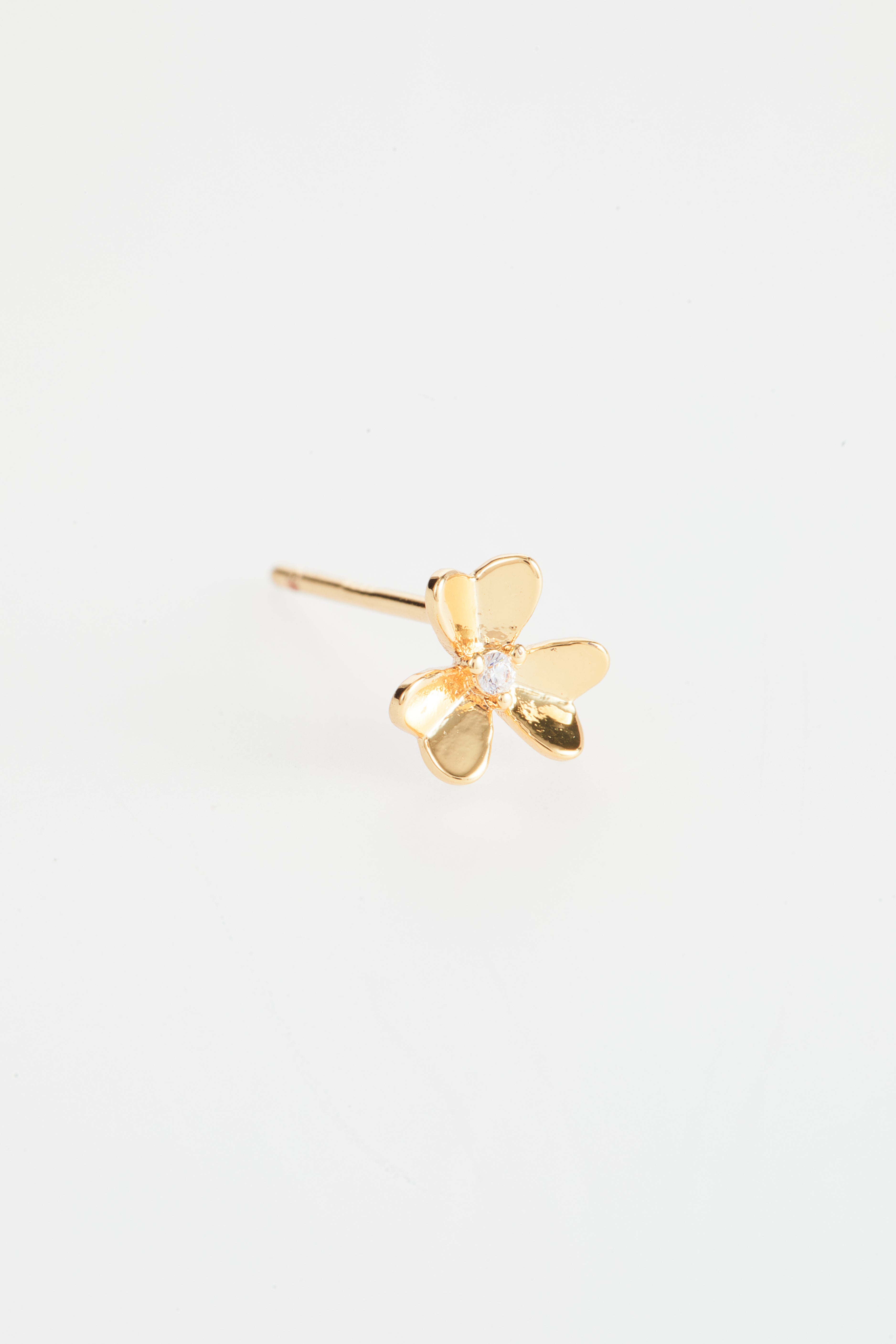 Gold-Plated CZ Flower Stud & Bow Earrings set of 3 for Women