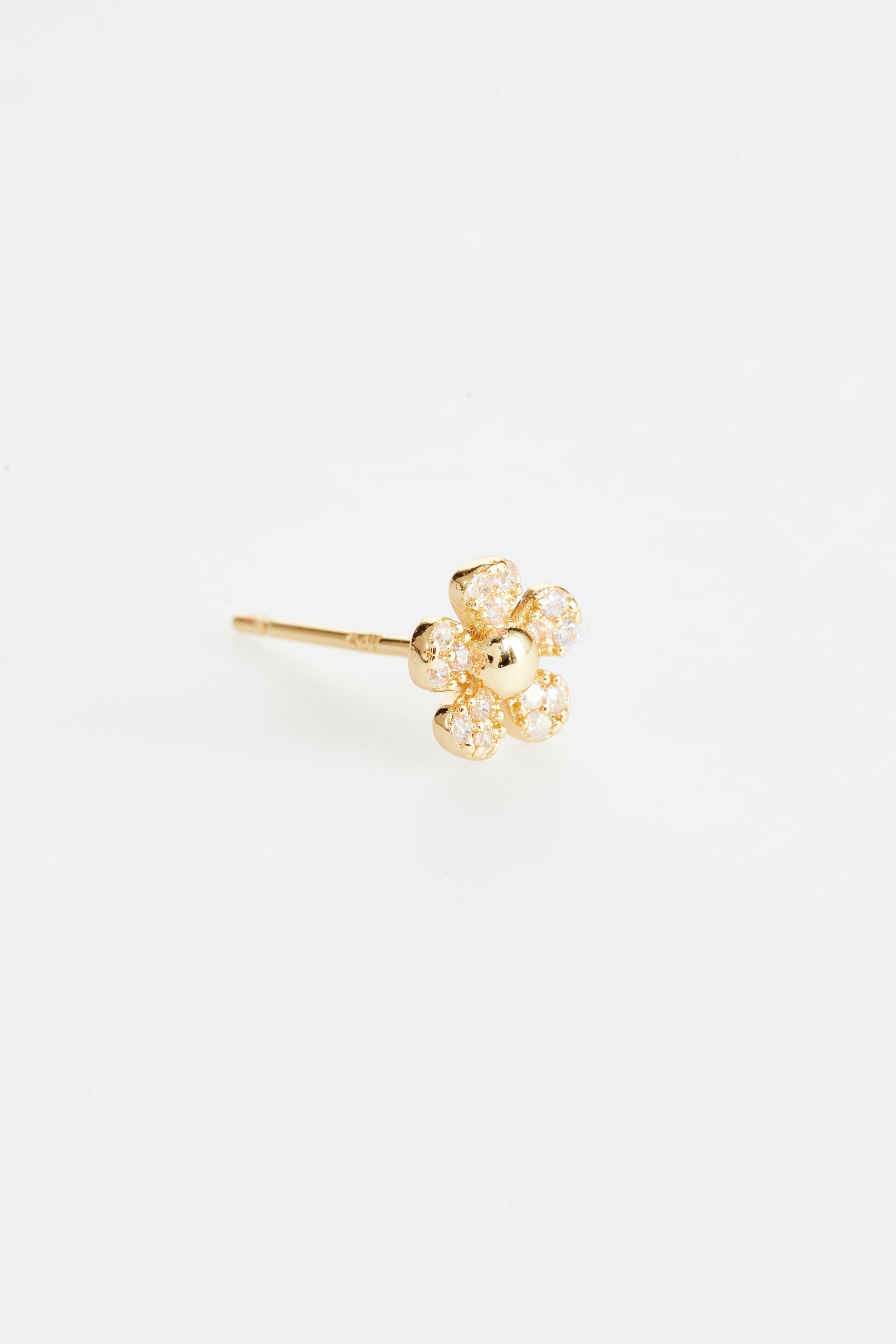 Gold-Plated Flower & Pearl Stud Earring Set of 3 for Women