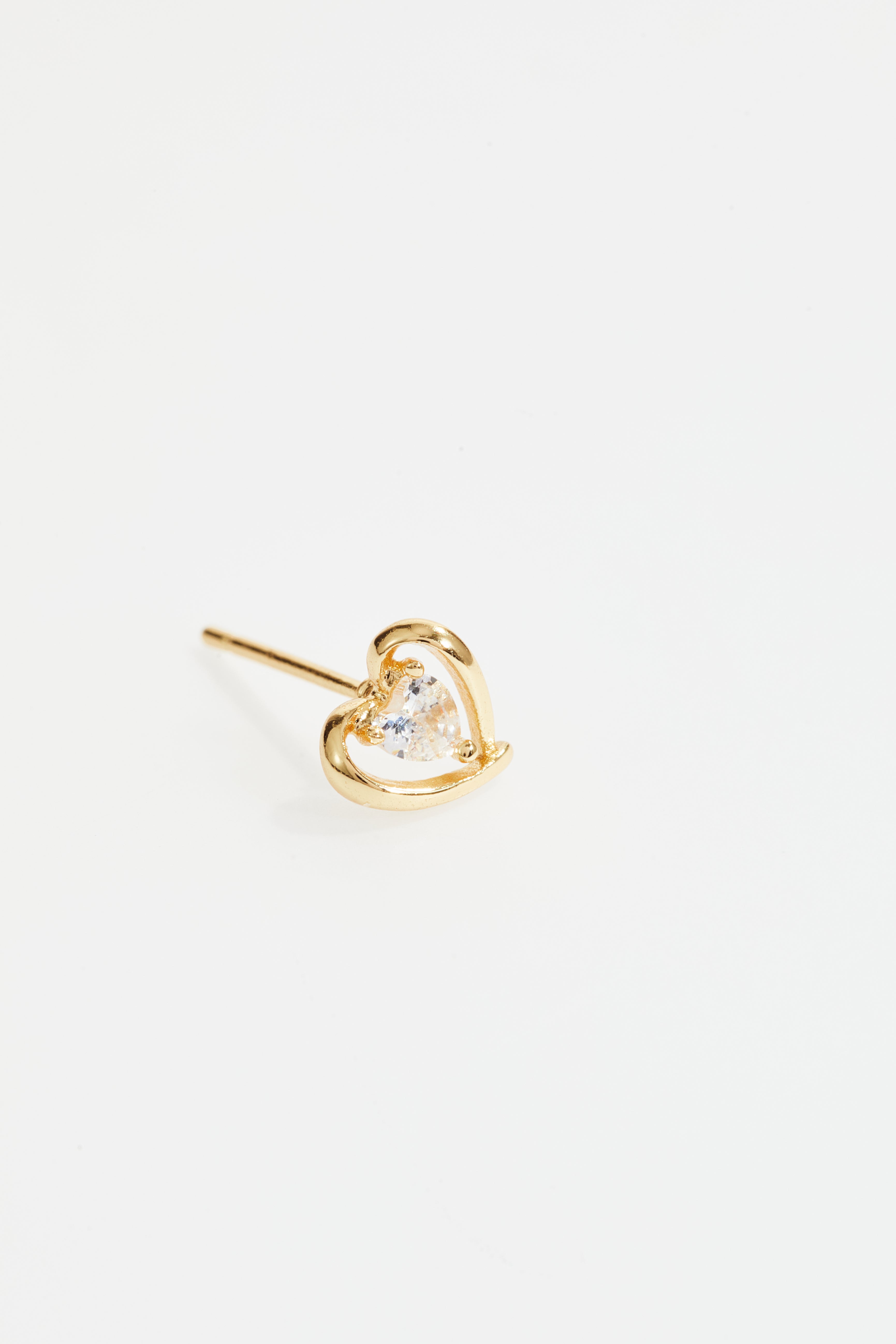 Gold-Plated Heart MOP & CZ Stud Earrings set of 3 for Women