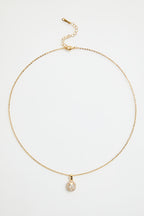 Gold-Plated Solitaire CZ Pendant Necklace & Earring Set for Women