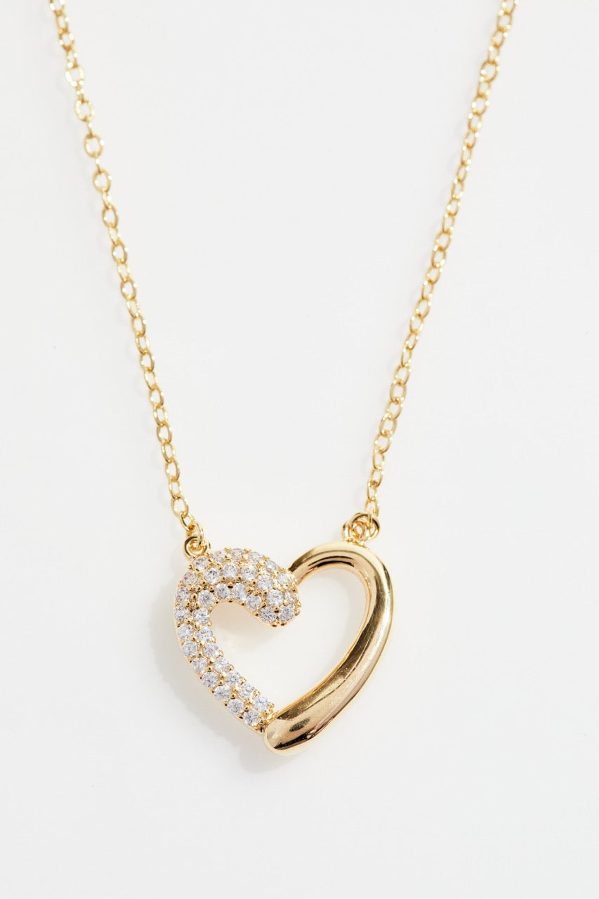 Gold-Plated Heart Necklace and Earring set for Women
