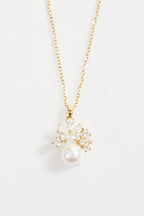 Gold-Plated Necklace & Earrings set with Pearl design for Women