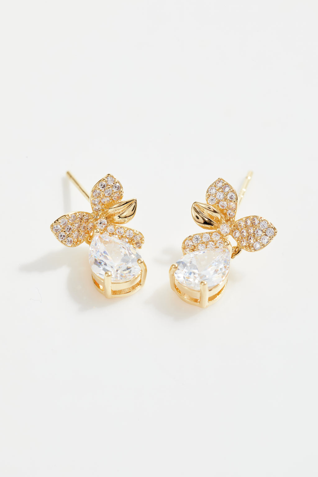 Gold-Plated CZ Necklace & Earrings Set for Women