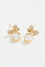 Gold-Plated CZ Necklace & Earrings Set for Women