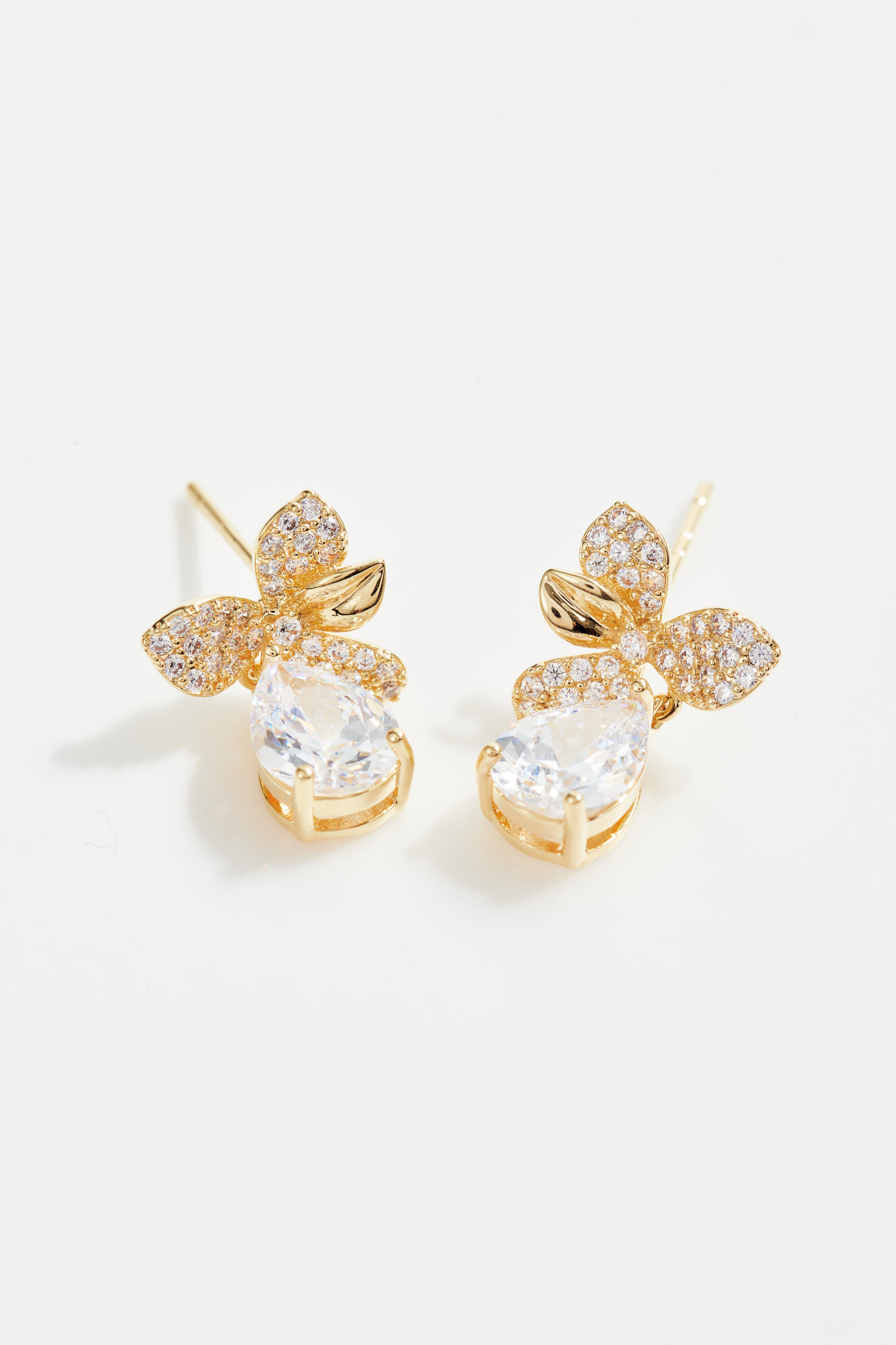 Gold-Plated CZ Necklace & Earrings Set for Women