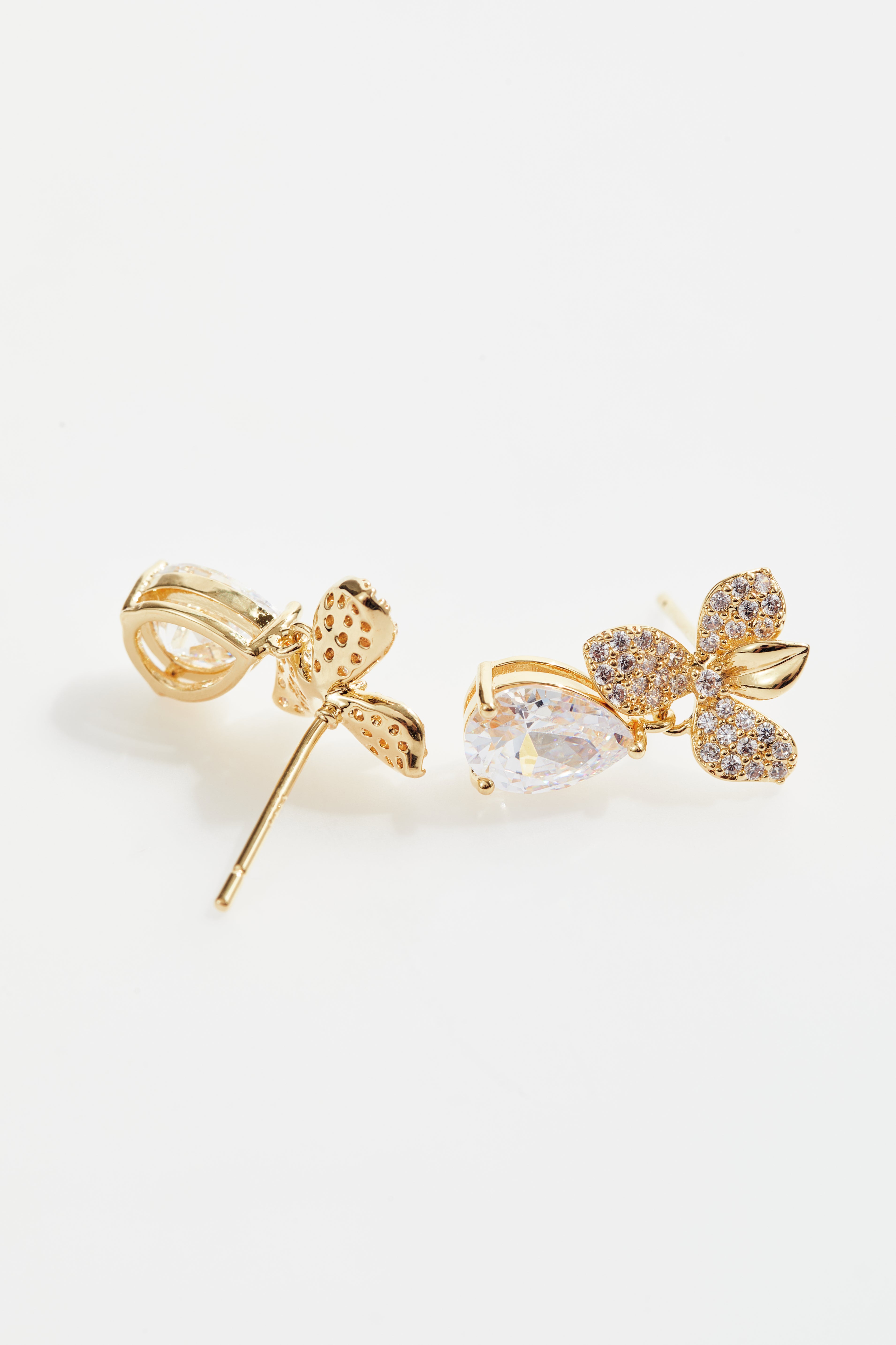 Gold-Plated CZ Necklace & Earrings Set for Women