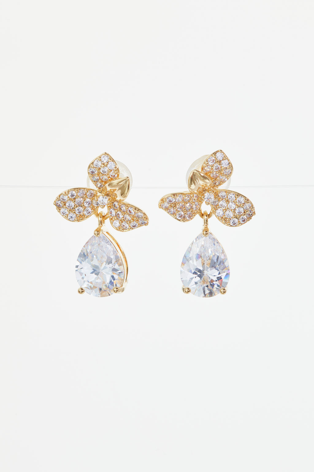 Gold-Plated CZ Necklace & Earrings Set for Women