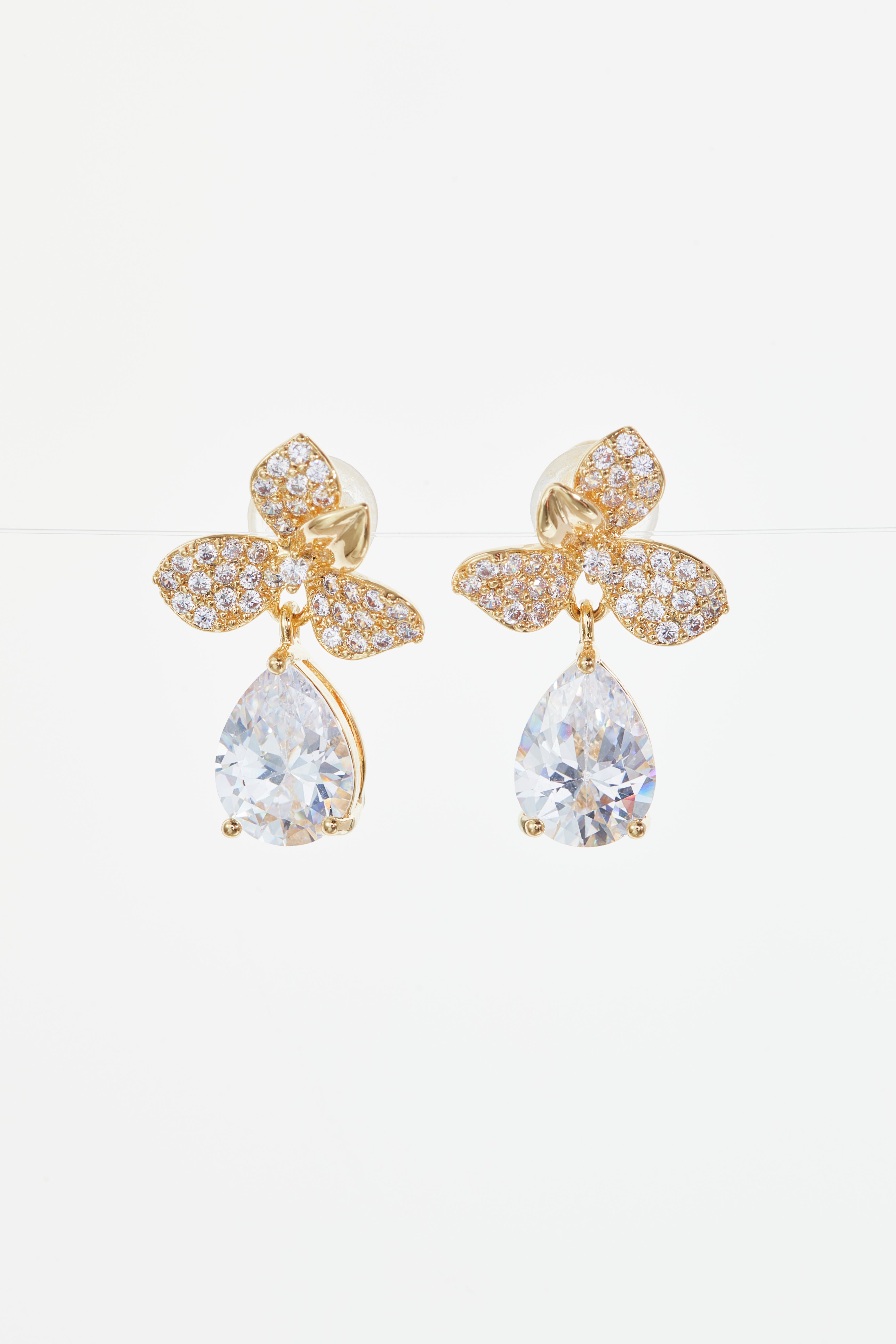 Gold-Plated CZ Necklace & Earrings Set for Women