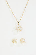Gold-Plated Necklace & Earrings set with Pearl design for Women