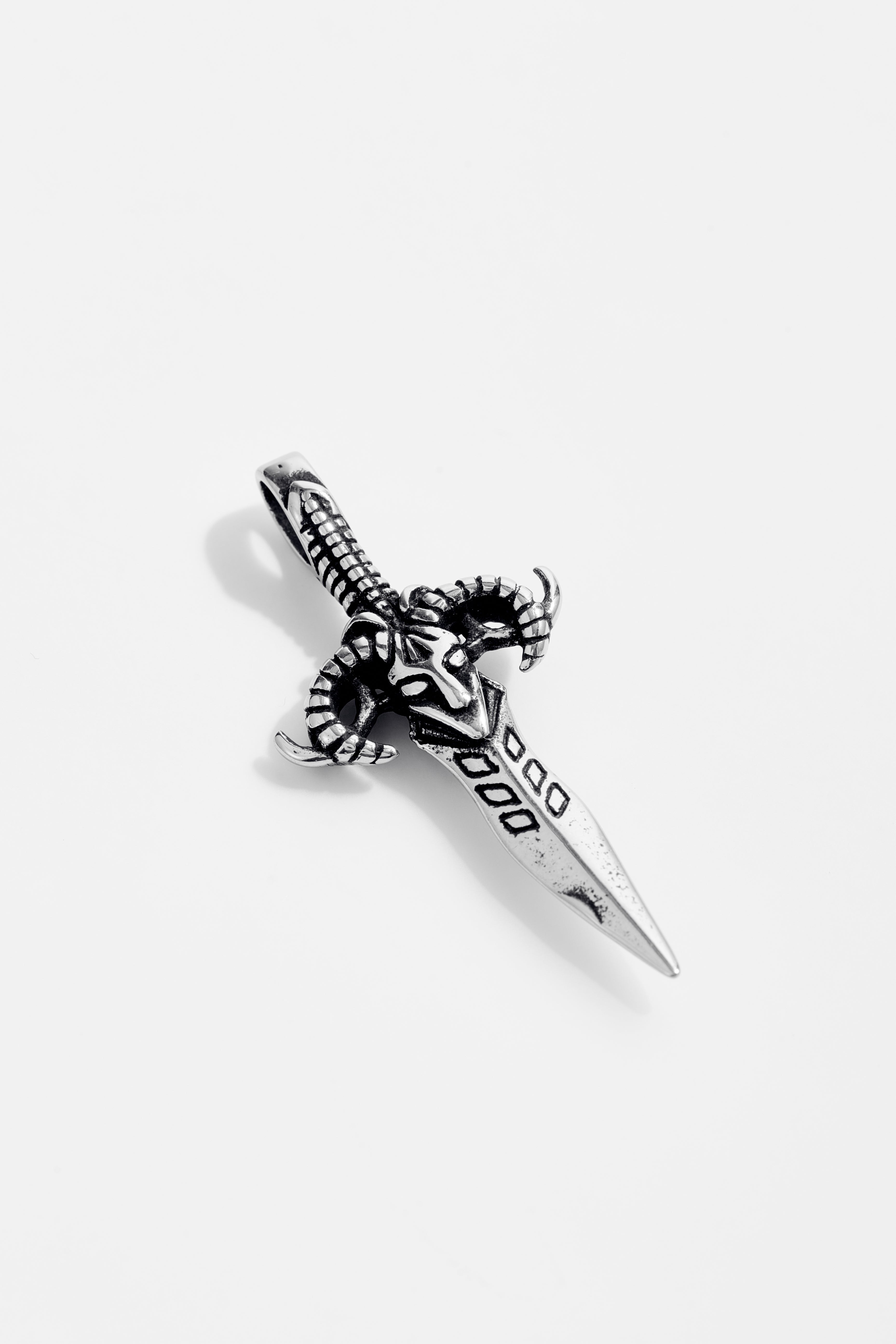 Stainless steel dragon head sword pendant