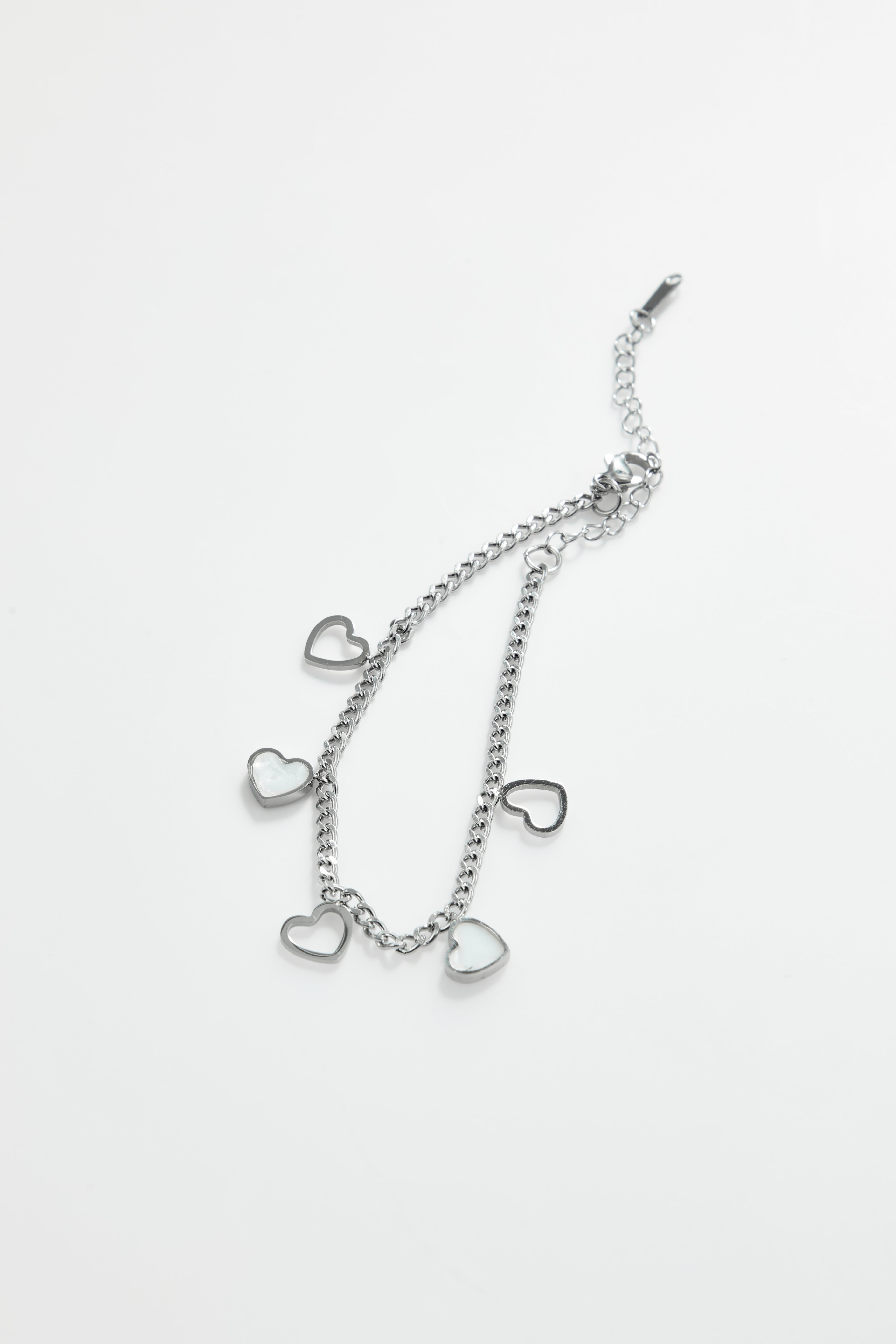 Silver-Plateded heart Charm Bracelet for Women