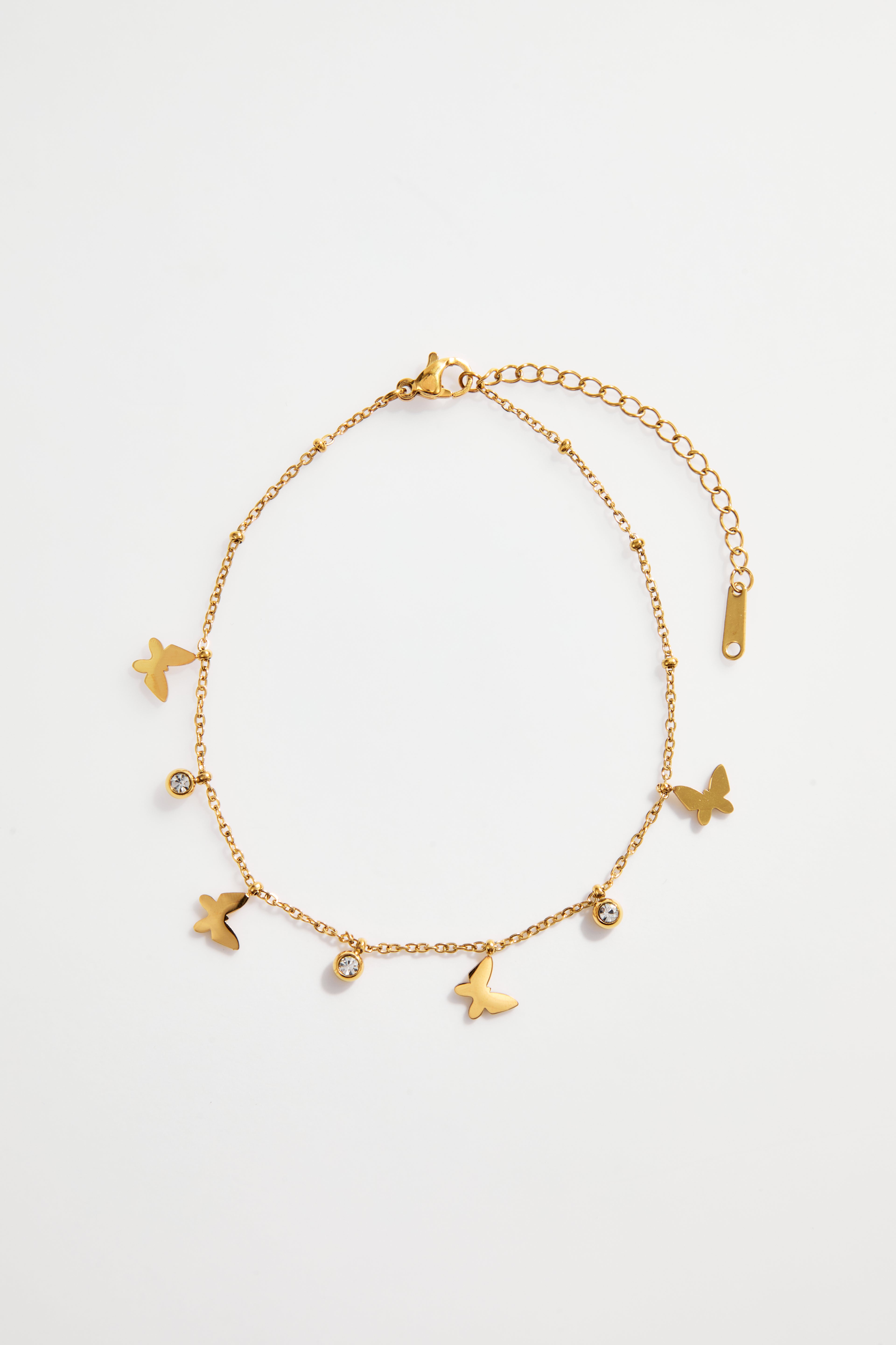 Gold-Plateded butterfly charm Anklet for Women