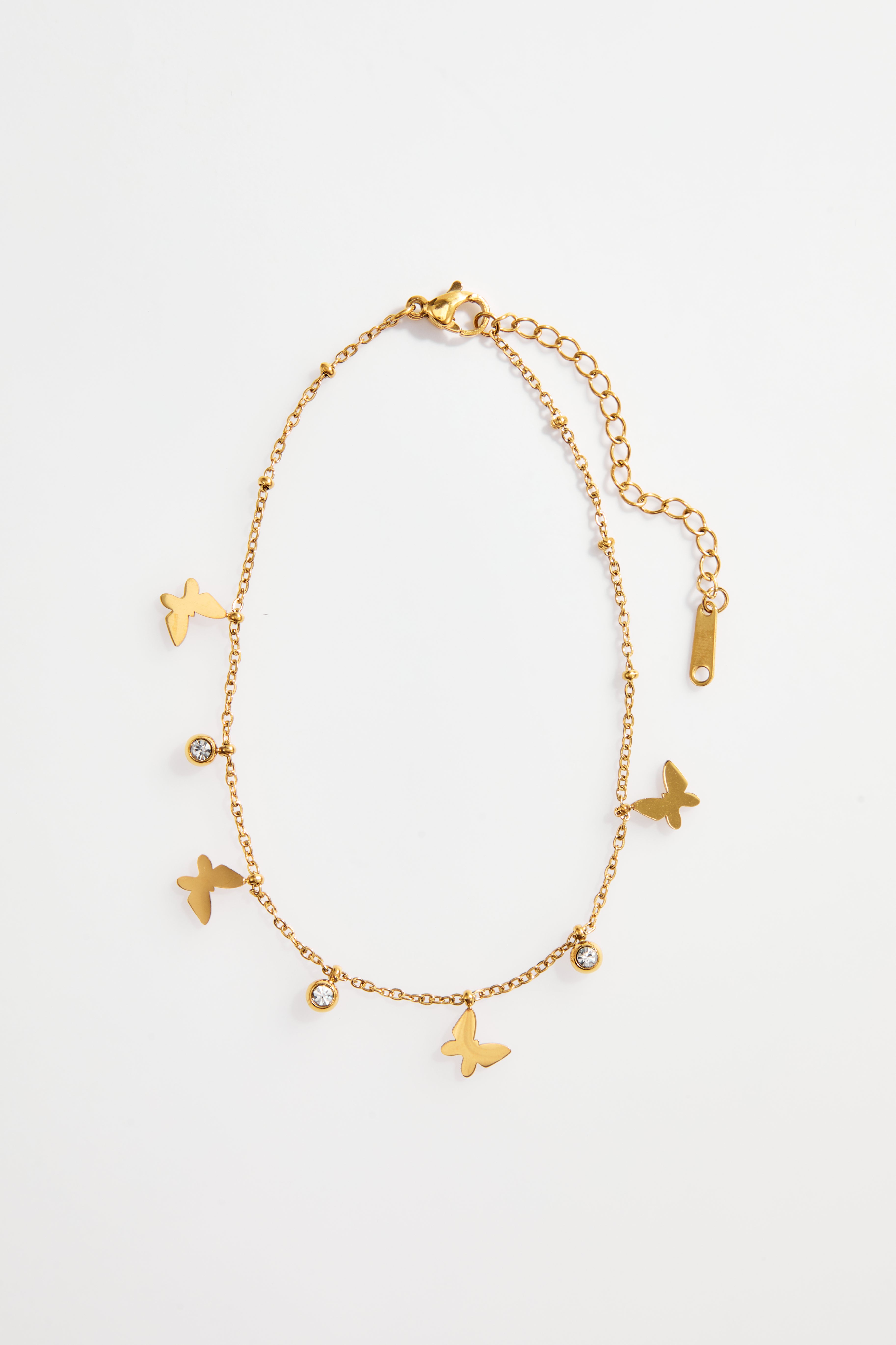 Gold-Plateded butterfly charm Anklet for Women