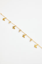 Gold-Plated Butterfly Charm & Crystal Bracelet