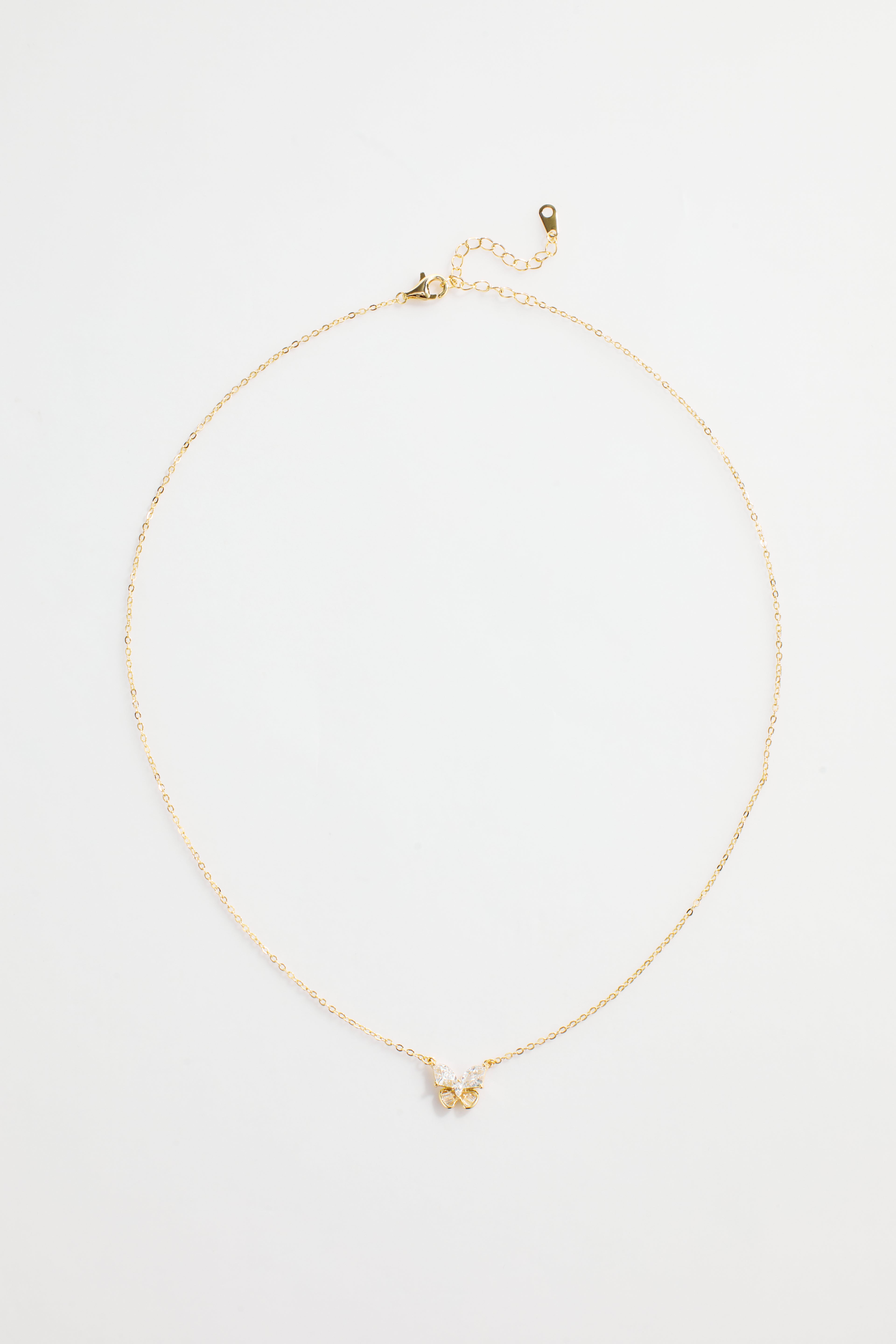 Gold-Plated Pave Butterfly Necklace for Women