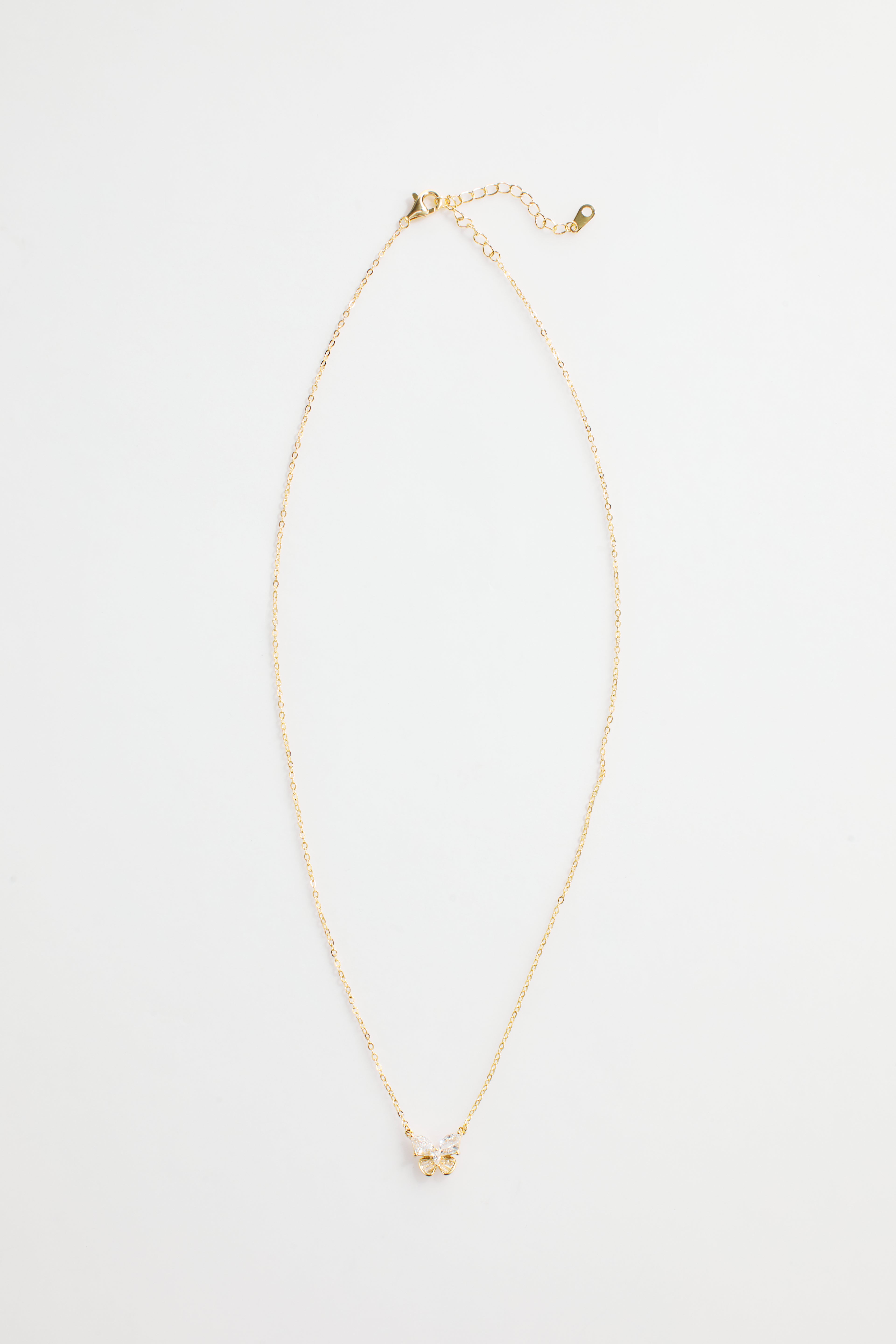 Gold-Plated Pave Butterfly Necklace for Women