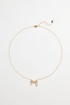 Gold-Plated Bow Necklace for Women
