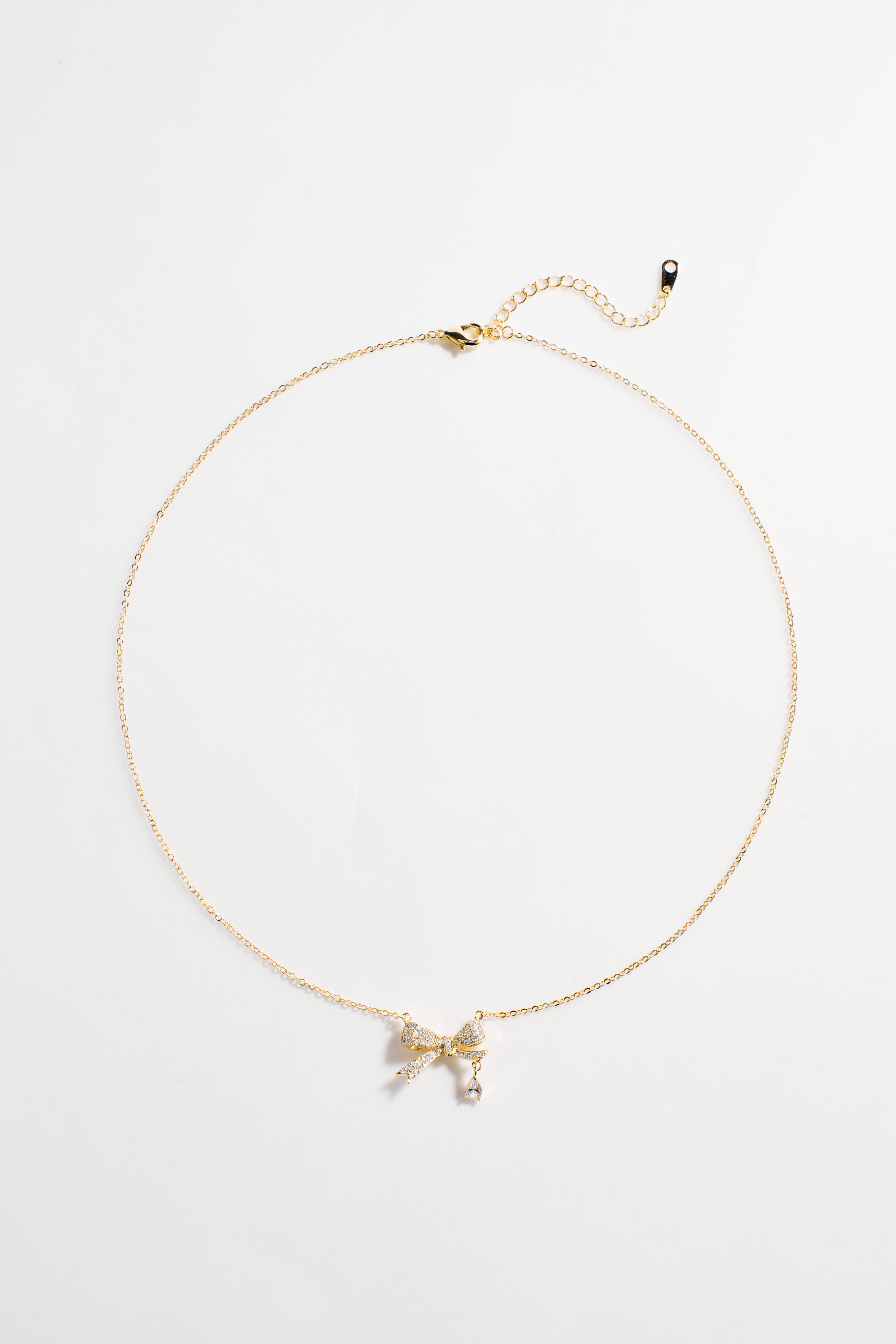 Gold-Plated Bow Necklace for Women