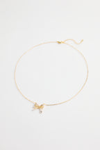 Gold-Plated Bow Necklace for Women