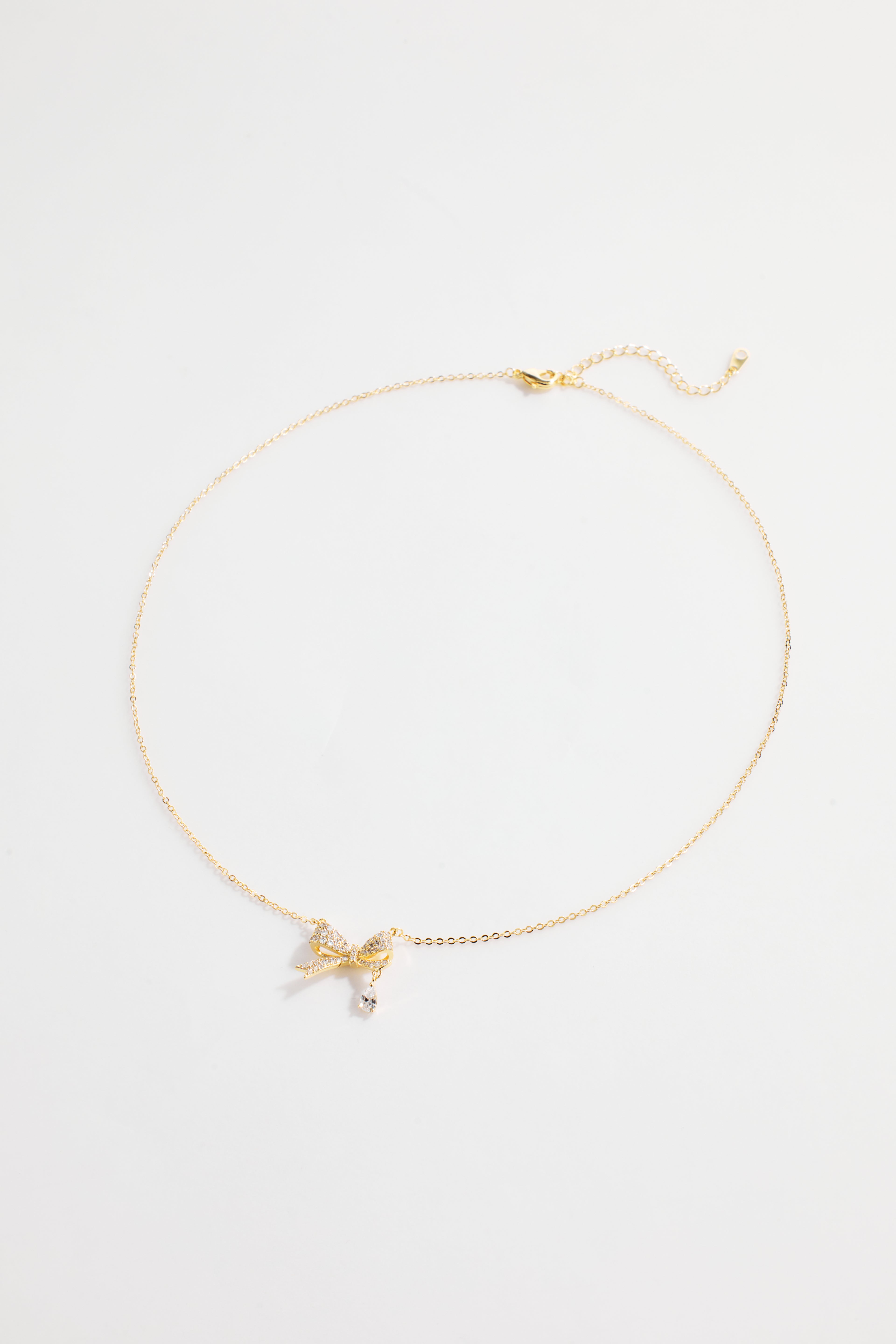 Gold-Plated Bow Necklace for Women