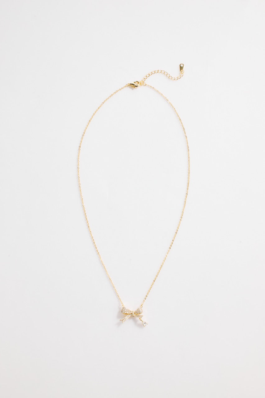 Gold-Plated Bow Necklace for Women