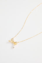 Gold-Plated Bow Necklace for Women
