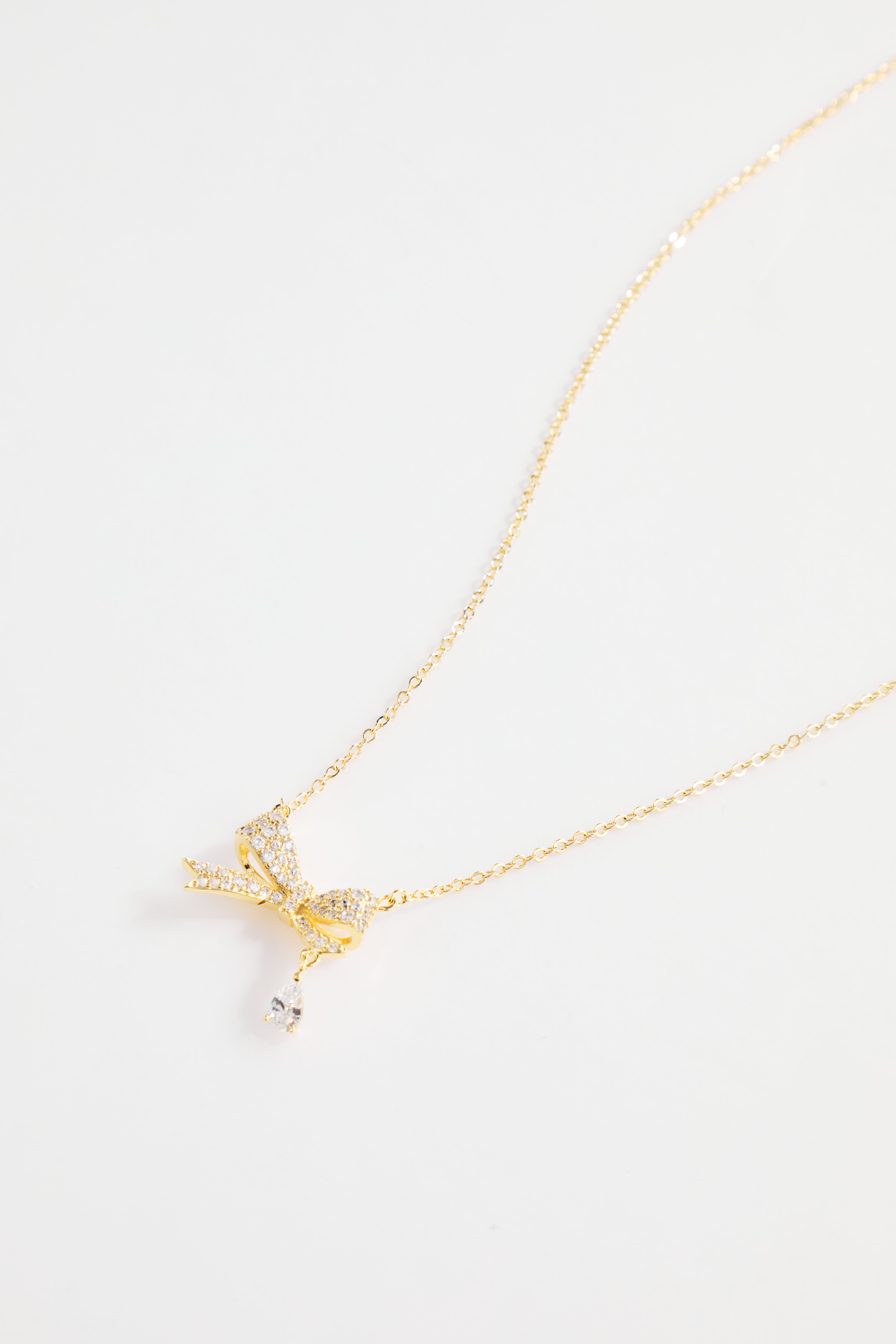 Gold-Plated Bow Necklace for Women