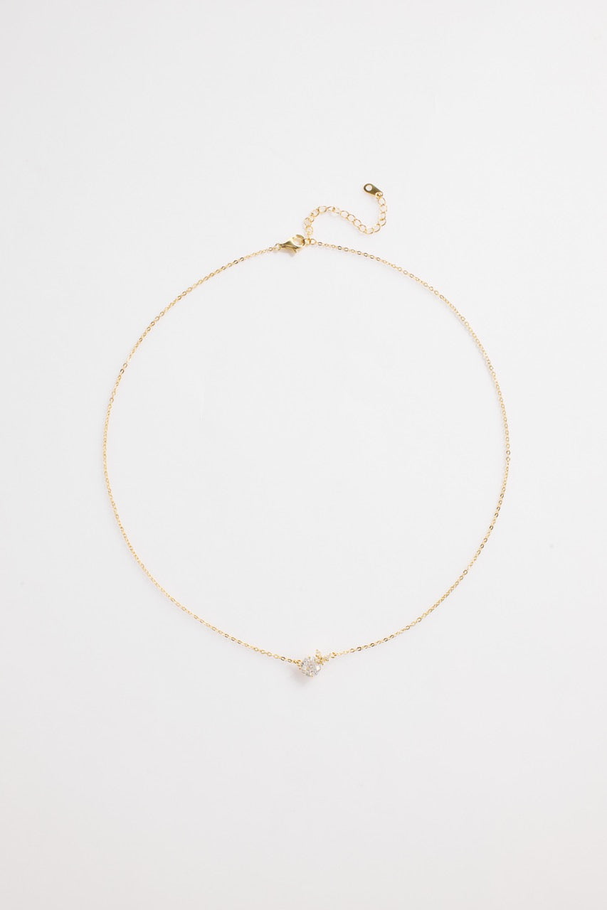 Gold-Plated small Butterfly and Stone Necklace for Women