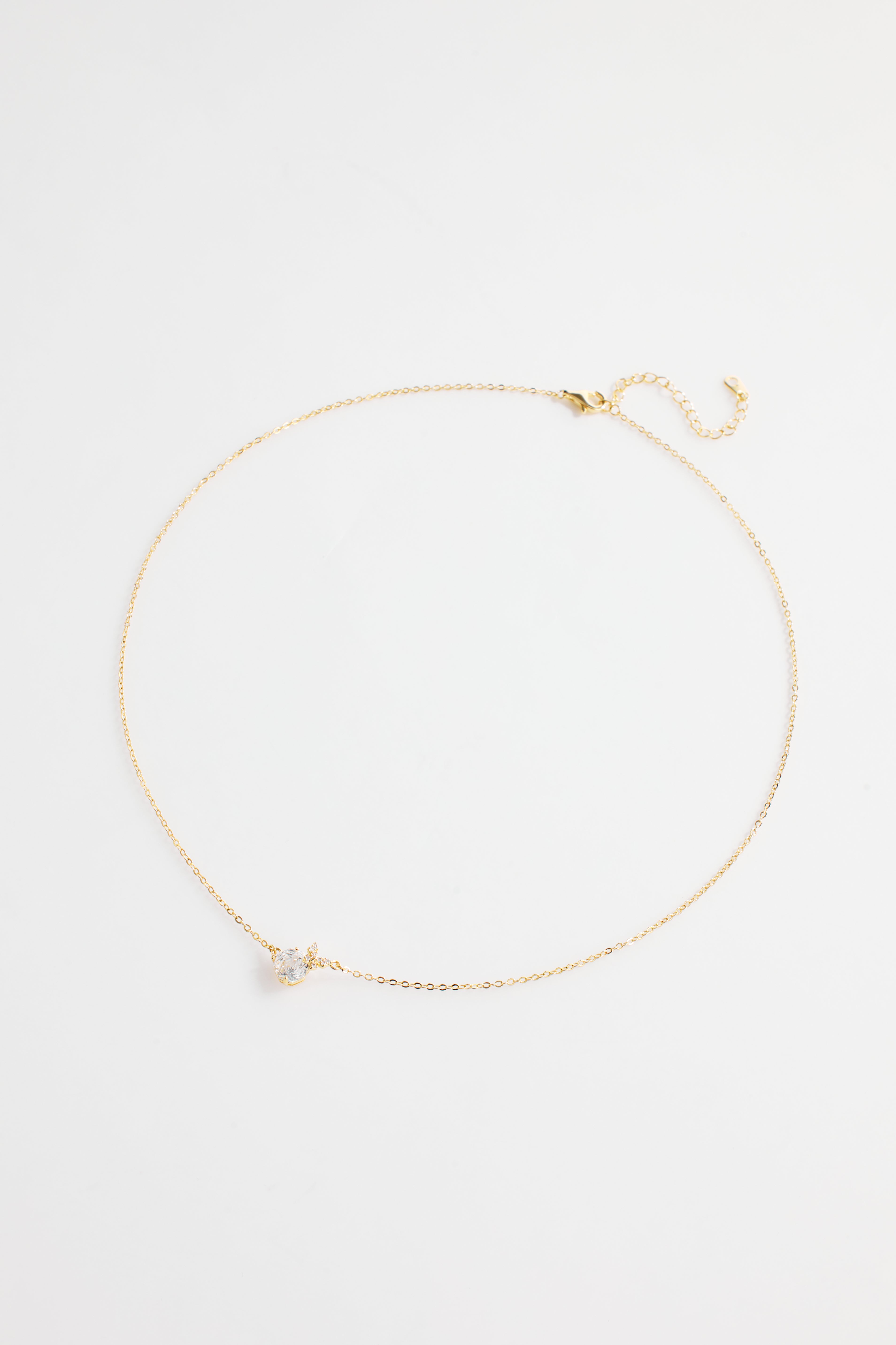 Gold-Plated small Butterfly and Stone Necklace for Women