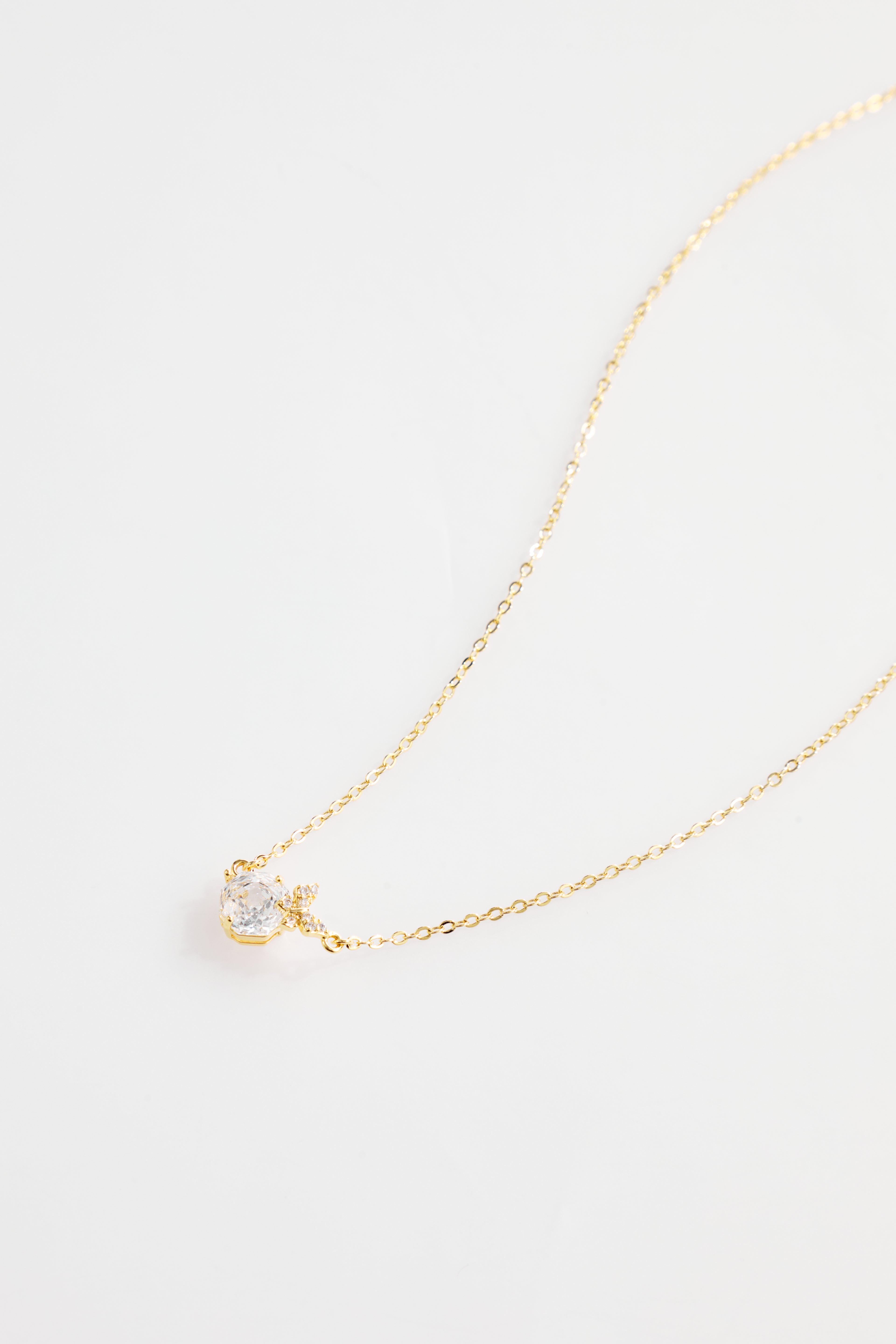 Gold-Plated small Butterfly and Stone Necklace for Women