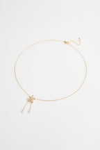 Gold-Plated Star flower with Dual Hanging Stones for Women