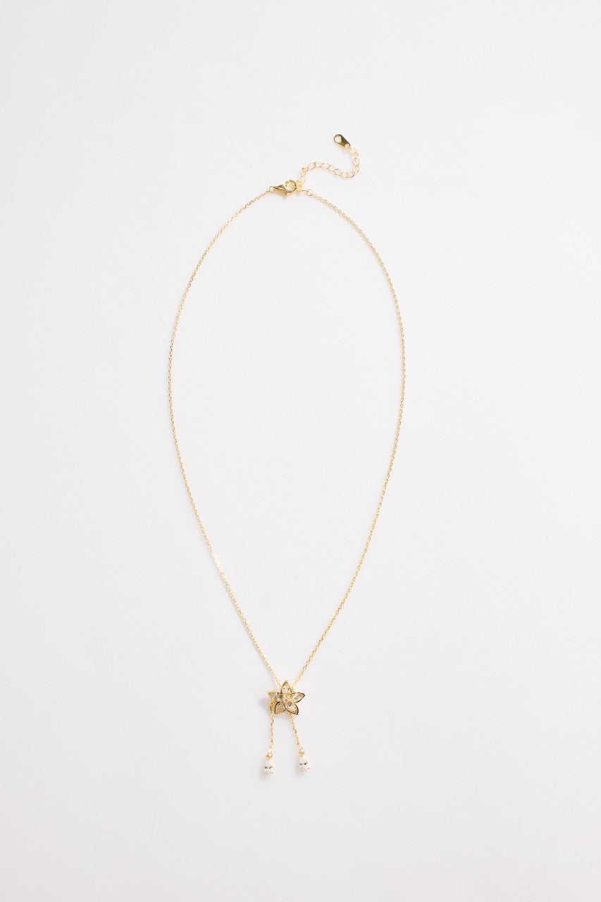 Gold-Plated Star flower with Dual Hanging Stones for Women