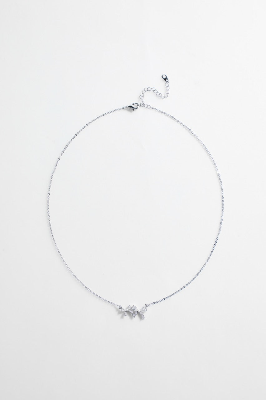 Silver-Plated necklace with Double Bow design for Women