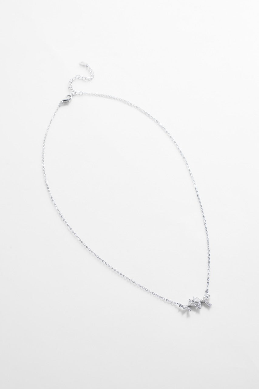 Silver-Plated necklace with Double Bow design for Women