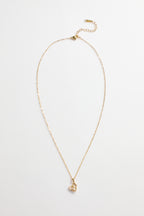 Gold-Plated Necklace with Pearls in Heart Shaped Shell Design for Women