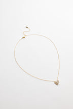 Gold-Plated Necklace with Heart Shaped CZ and Gold Accent for Women