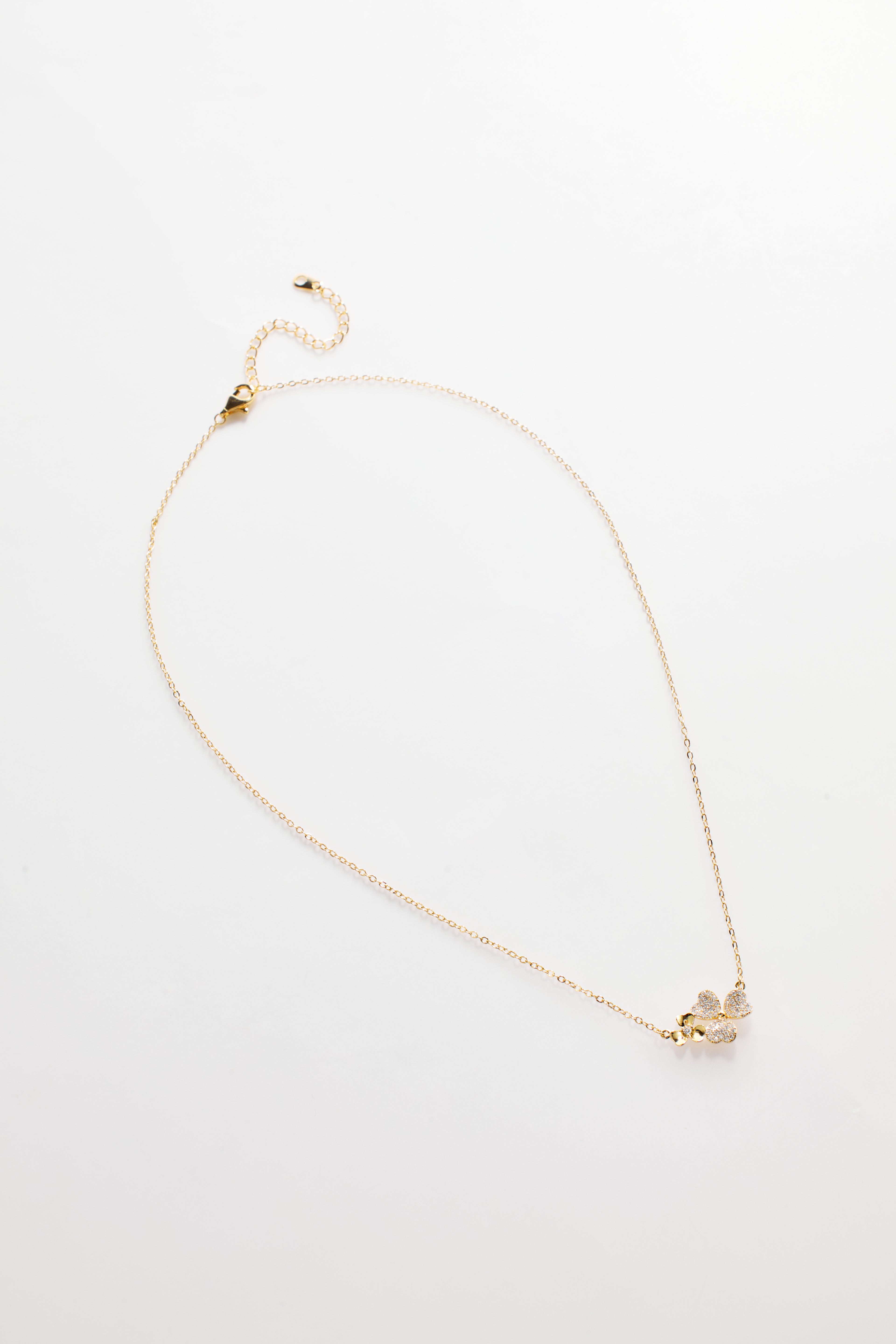 Gold-Plated Necklace with Double Flower Design for Women