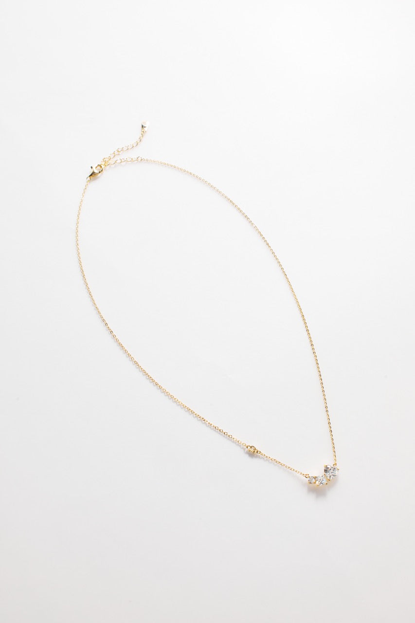 Gold-Plated Triple Stones Necklace for Women