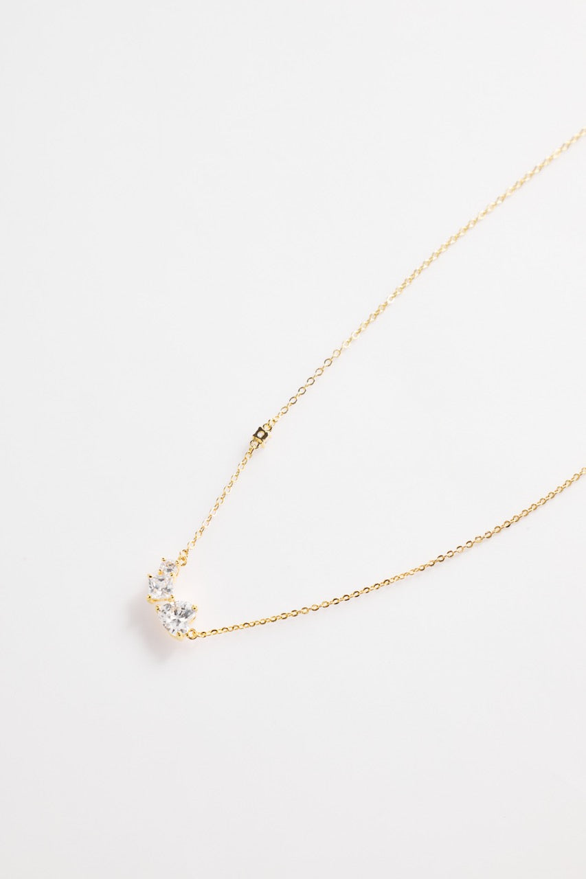 Gold-Plated Triple Stones Necklace for Women