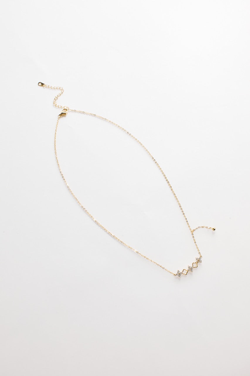 Gold-Plated  Multi Clover and Flower Necklace for Women