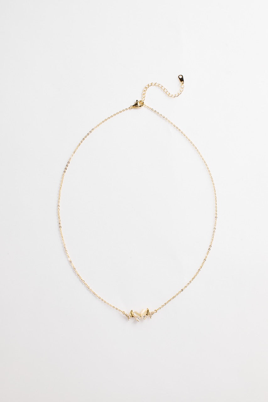 Gold-Plated Triple Butterfly Necklace for Women