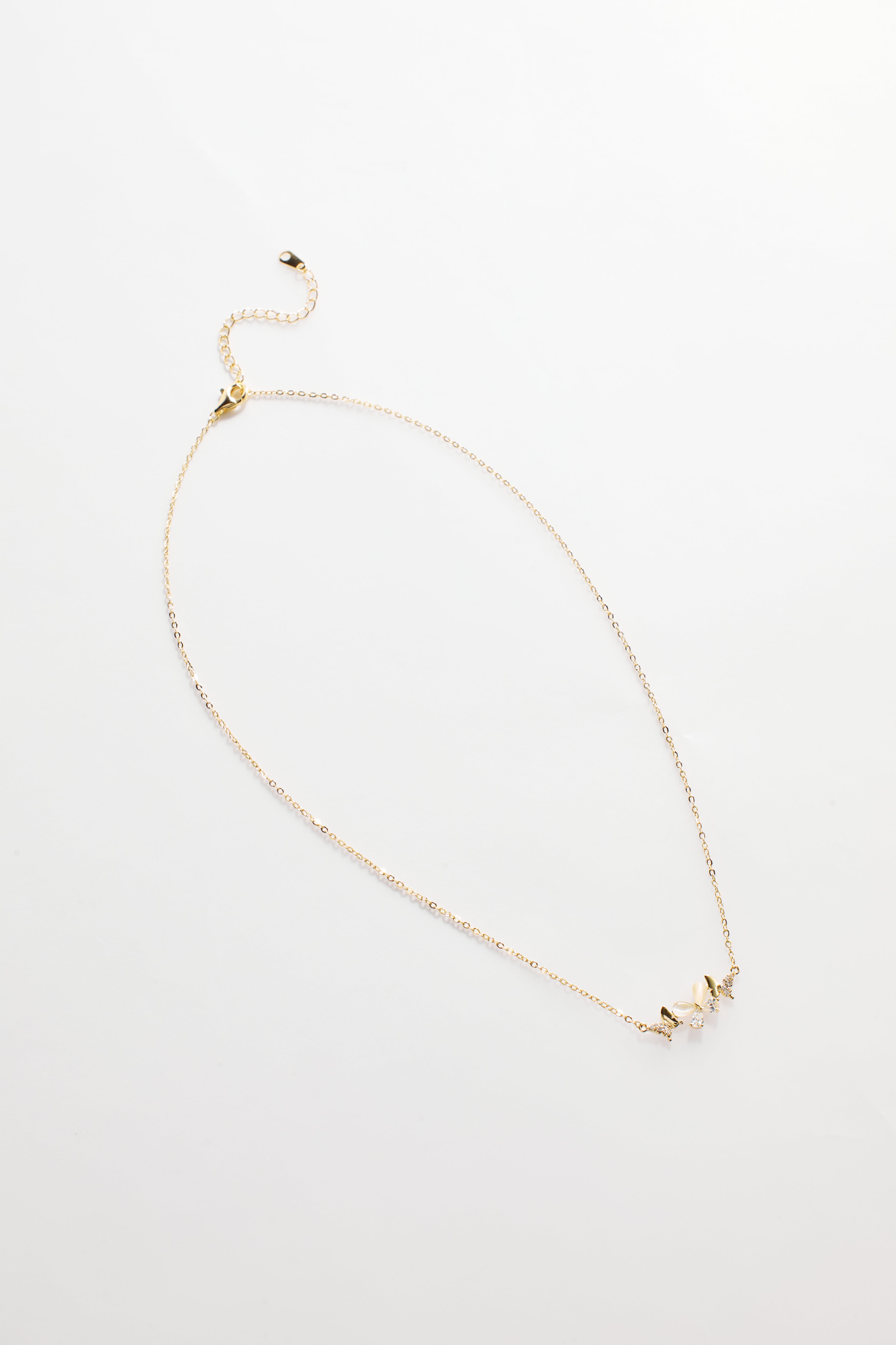 Gold-Plated Triple Butterfly Necklace for Women