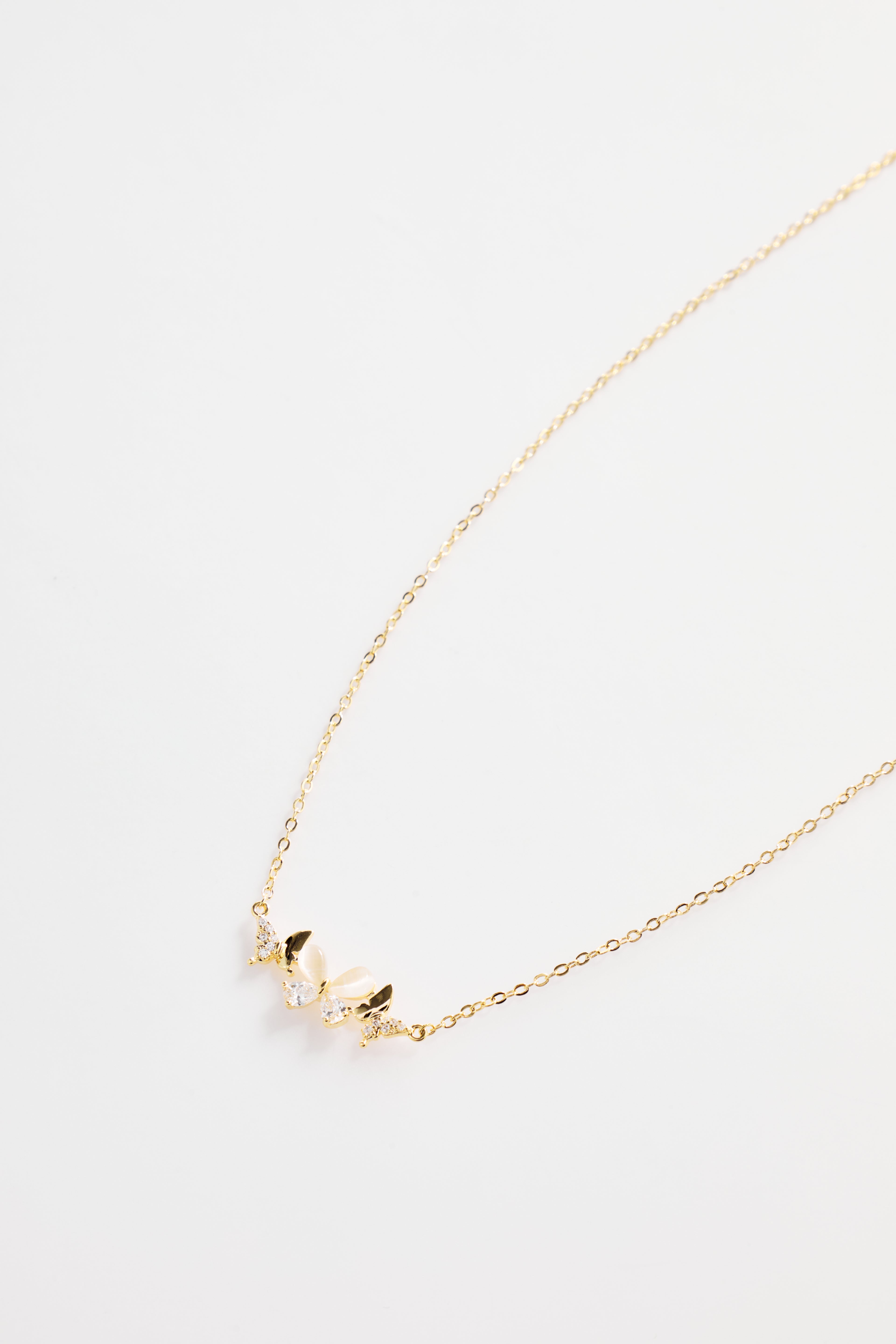 Gold-Plated Triple Butterfly Necklace for Women