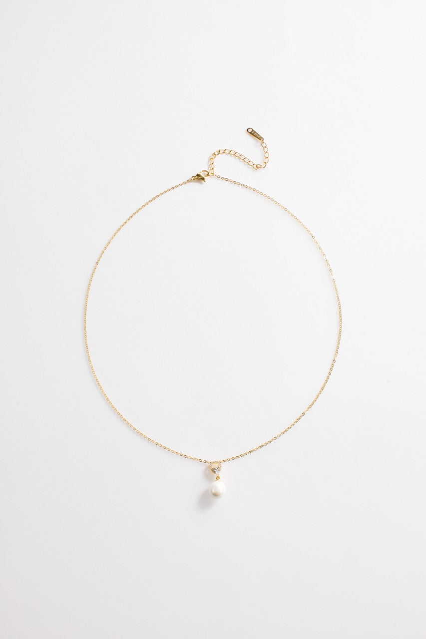 Gold-Plated Hanging Pearl Necklace for Women