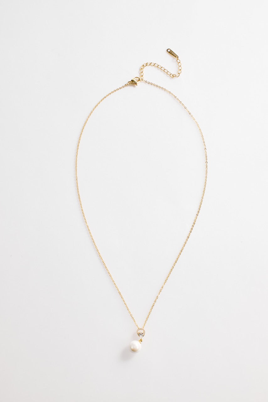 Gold-Plated Hanging Pearl Necklace for Women