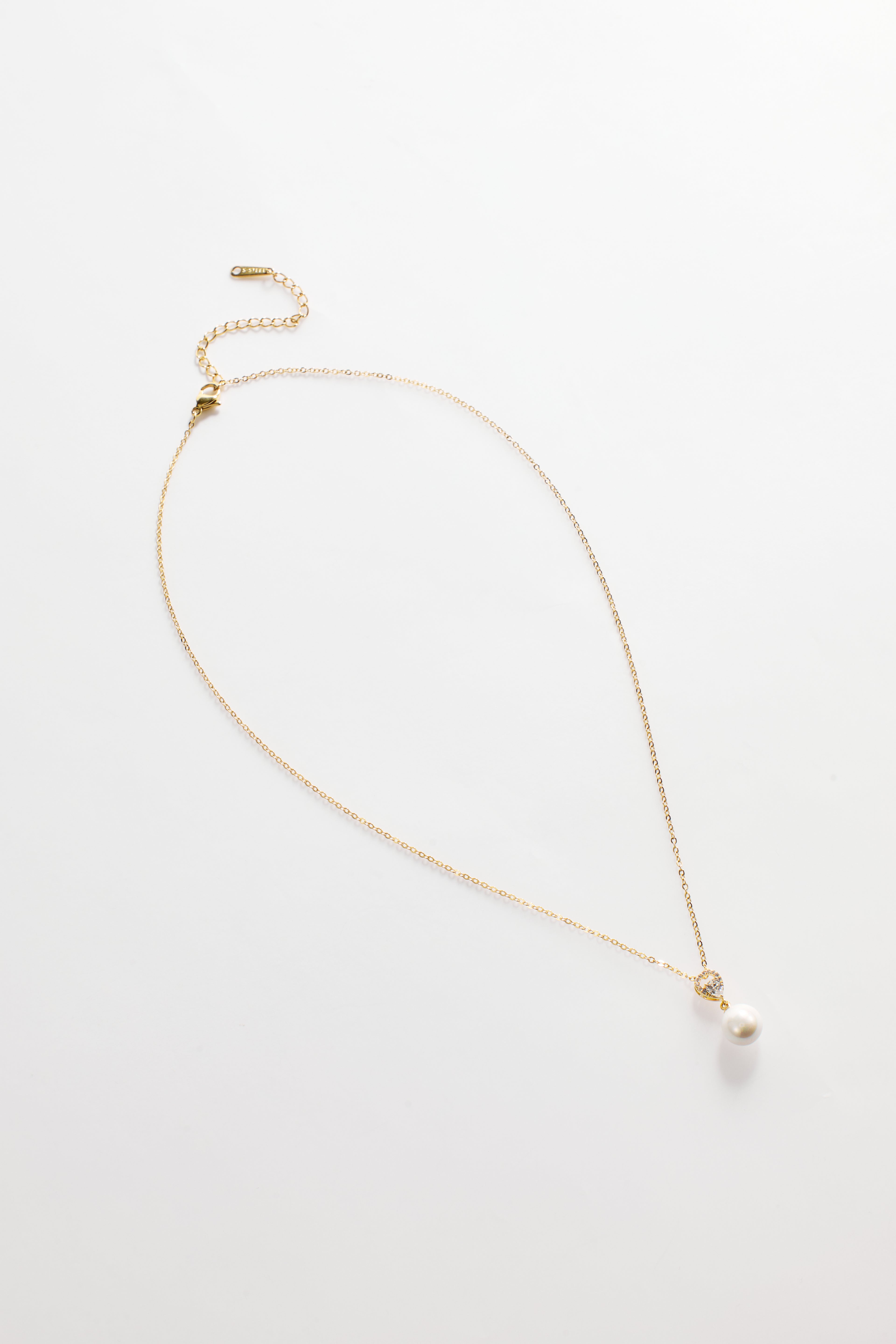 Gold-Plated Hanging Pearl Necklace for Women